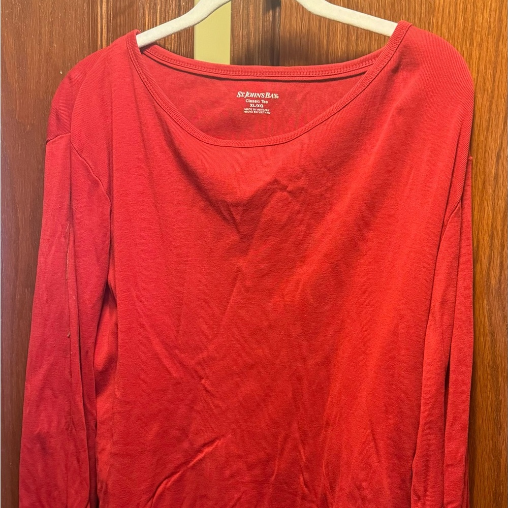 - St John’s Bay Red xl long sleeve t shirt